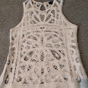 a.n.a. White Crochet Top